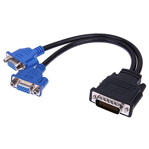 ANRANK DV59215AK DMS-59 Pin Male to 2 VGA 15 Pin Female Splitter Y-Cable Adapter