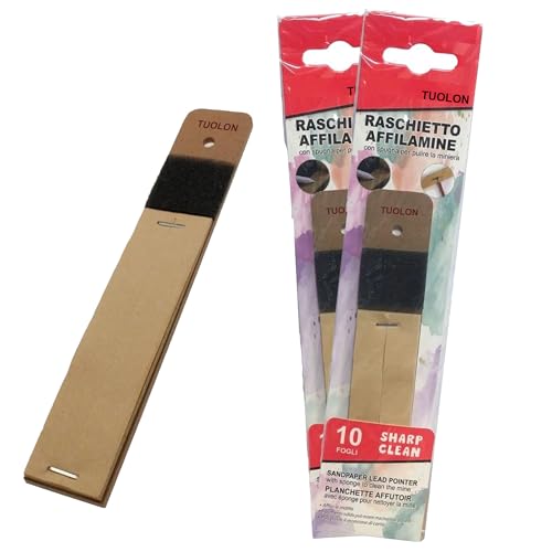 TUOLON 2 unidades raspador afilaminas de papel de lija fino afila minas para minas, lápices de colores, tizas carboncillos, compases, témperas, lápices, papel vidrio, rascador, cuchillas, sacapuntas