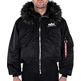 ALPHA INDUSTRIES Herren 45P Hooded Baby Jacke, Black/Black, XXL