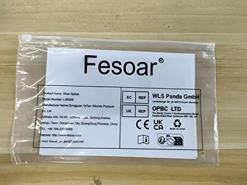 Fesoar Steigeisen für Stiefel, EIS Traktion Stollen rutschfest auf Schuhe/Stiefel 10 Stollen Schnee EIS Steigeisen Spikes (M)