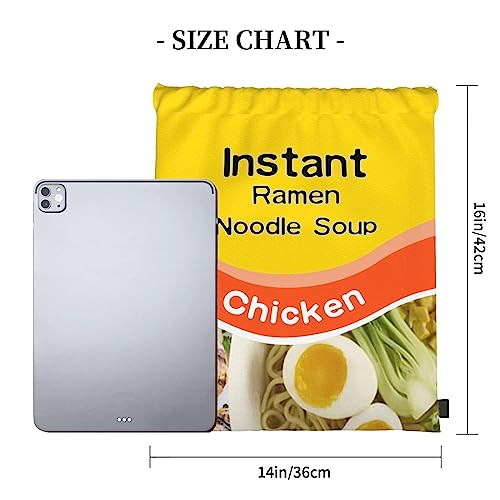 Instant Ramen Noodle Soup Chicken Drawstring Backpack Sports Gym Sack Funny Food Sackpack String Bag For Sport Yoga Travel4