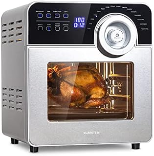 Klarstein AeroVital Cube Chef Hot Air Fryer - Air Fryers with 1700W, DuoHeating Technology, 14L, 16 Progs, Air Fryer Oven with Touchpad, Timedelay:10h, Thermo:50-220°C, Stainless Steel Housing, Silver