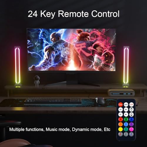 Image of MIHEAL Smart LED Light Bars, Metal Aluminium Housing with App Control and Music Sync Rhythm Mode, Mood Lighting for Desktop Gaming, PC, TV, Room Decoration