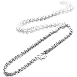 seidayee Platinum Circle Necklace Men's Pure Pt950 Thick Chain Does Not Fade (80CM)