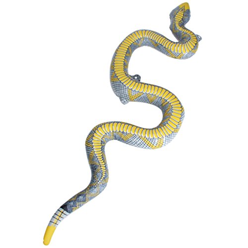 41 Inches Funny Inflatable Blow Up PVC Snake Toy Party Favor Decoration w/ 3 Hanging Loops--Gray by Generic