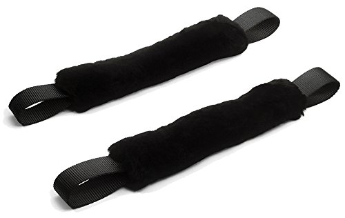 PowerTye MFG 1.5in x 18in Sheepskin Soft-Tye Hook Extensions, Black (Pair)