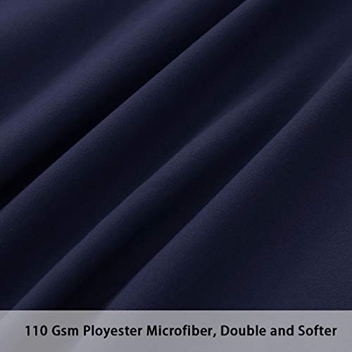 Taies d'oreiller bleu marine en microfibre brossée PiccoCasa lot de 2 avec fermeture Éclair - 7