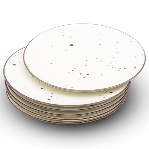 Image of Esfour Ceramics Dinner Plates 11 inch Set of 6 - Microwave, Oven, Dishwasher Safe, Scratch Resistant, Porcelain Durable Dishes for Steak, Pizza, Home & Restaurant, Party Gifts - Classic Assorted Color