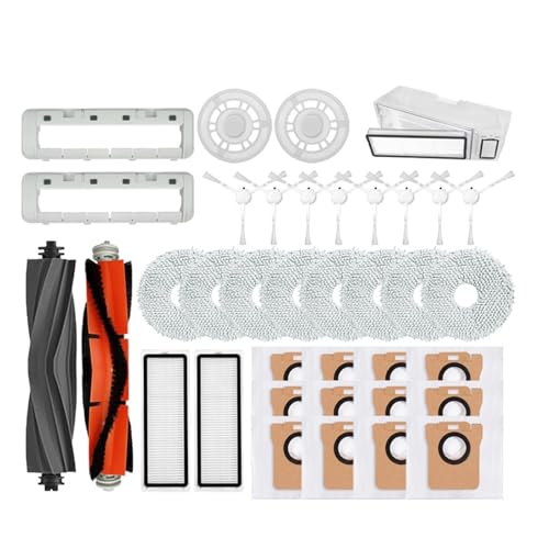 Kompatybilny z XM Robot Vacuum X10+ X10 Plus B101GL Części zamienne Akcesoria Główna szczotka boczna Filtr Hepa Worek na kurz Szmata Stojak na mopa Pojemnik na kurz(37PCS)