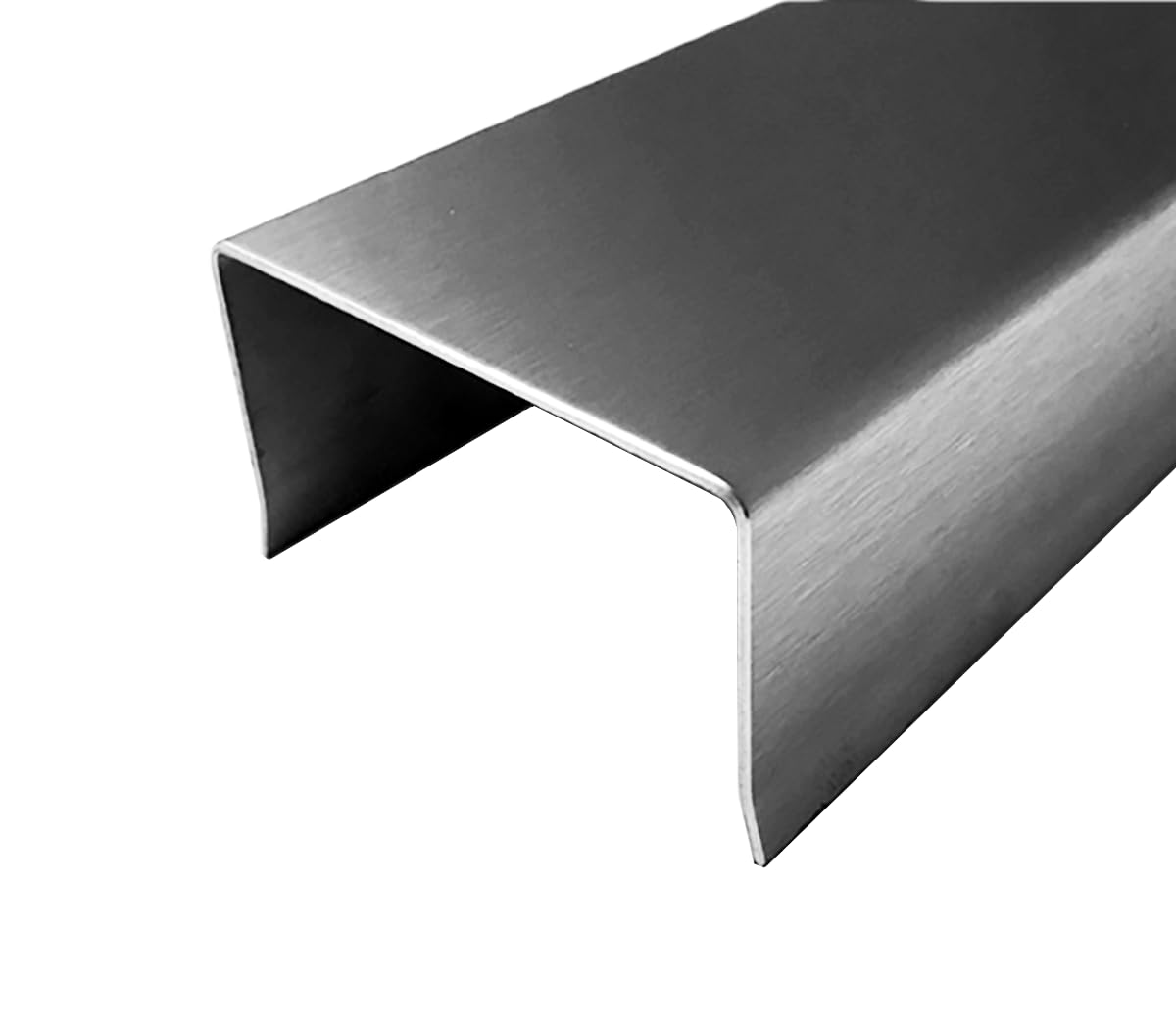 Edelstahl Zaun Abdeckprofil U-Profil Innen 60 mm 1.4301 Gebürstet Korn 320, 1,5mm (1500 mm)