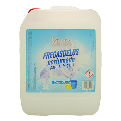 KIMIA - Fregasuelos Clean Clothe 5L | Fregasuelos Perfumado para Hogar | Limpiador de Suelo | Limpieza Profunda | Aroma a Ropa Limpia | Fragancia Fresca y Duradera | Para Todo Tipo de Superficies