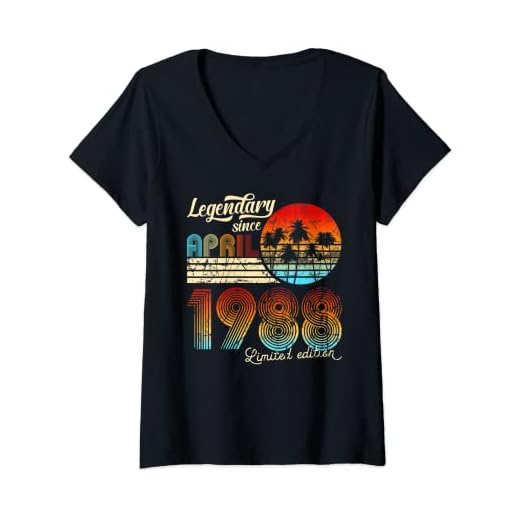 Mujer Cumpleaños Legendario Desde Abril De 1987 Regalo Camiseta Cuello V