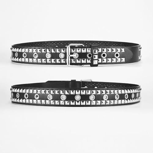 Women's All Seasons Studded Belt Biker Adjustable 2025 Buckle Cyberpunk Casual Harem Medium Groove Belt3
