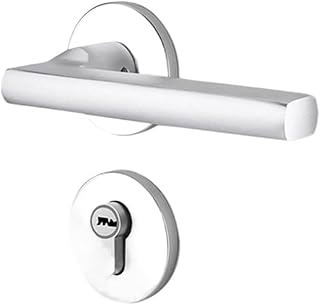 Bedroom Silent Room Door Lock Black Handle Household Magnetic Wooden Split Indoor(Sand White CH01 05 Alumina)