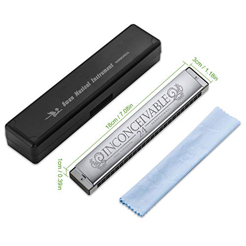 OTraki Harmonica Trémolo 24 Trous Clés de C Harmonica avec Étui et Chiffon de Nettoyage, Musique à Bouche Harmonica pour… - Les Beatles, Paul McCartney, John Lennon, RIngo Starr, George Harrison OTraki Harmonica Trémolo 24 Trous Clés de C Harmonica avec Étui et Chiffon de Nettoyage, Musique à Bouche Harmonica pour… – Image 8