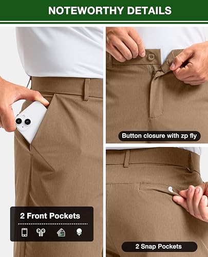 Image of Soothfeel Men's Casual Shorts 5 /7 /9 Inch Golf Dress Shorts for Men Flat Front Work Lightweight Quick Dry with 4 Pockets
