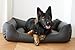 4L Textil Mario Wasserfestes Hundebett Aus Kunstleder - Hundekorb für Große und Mittelgroße Hunde - Hundesofa XXL Hundekissen (120x90x25 cm, Graphit)