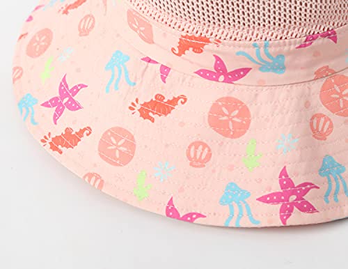 Home Prefer UPF50+ Wide Brim Mesh Kids Sun Hat Toddler Baby Sun Protection Hats (2-4 Years, Starfish)