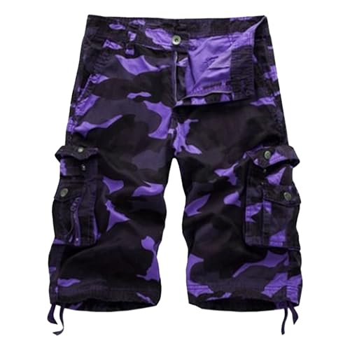 Shorts cargo casual hombre con cierre y bolsillos miniatura 1