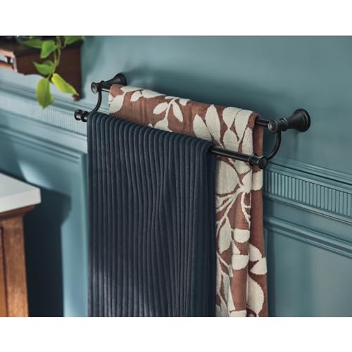 Moen YB6422ORB Belfield 24 inch Bathroom Double -Towel Bar, Oil Rubbed Bronze by Moen - Used condition - Image 5