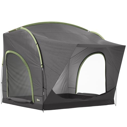 Outsunny Car Tent 3000mm Waterproof Tailgate Tent 250 x 245 x 235 cm with Mesh Windows and Storage Bag Quick Setup Trunk SUV Boot Shelter for Family Camping Travelling Outdoor Activities