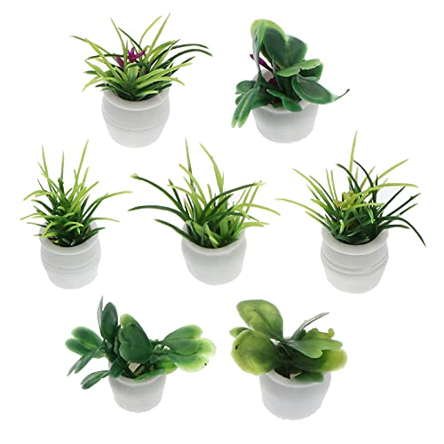 TOYANDONA 7 Pcs mini plantas em vasos mini casa desktop bonsai decoração falsa planta decoração