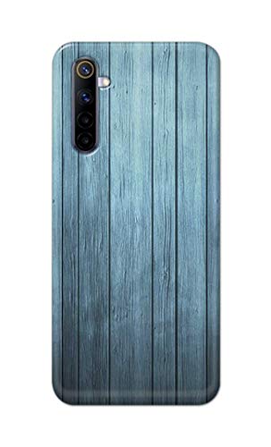 Image of Printed Hard Back Cover Case for Realme 6 | Realme 6S | Realme 6i Back Cover (Wooden Blue) -702