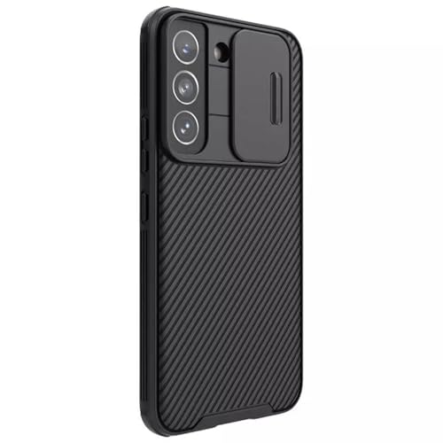 Image of Nilkin Classic Series Compatible for Samsung S22 Case with Camera Cover, [Camera Lens Protector] [Scratch-Resistant] [360 Full Protection] Shockproof Slim Phone Case (Black, S-22)
