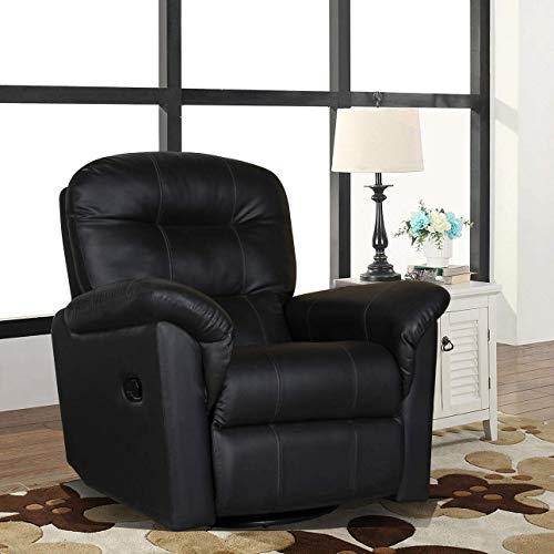 Image of Floyd Recliner, Ultra Comfortable and Durable Ergonomic Single Seat Reclining Sofa, Living Room Recliner Chair with Thickened Padded Arm /Back, Leatherette, Black Color