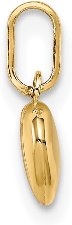 Jewelry Affairs 14K Yellow Gold Puffed Heart Charm Pendant, 11x6mm - Image 2