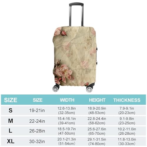 Travel Luggage Cover Spandex Suitcase Protector Washable Baggage Covers Retro Simple Flowers Elastic Scratch-Resistant Luggage Cover Protector Fits 18-32 Inch Luggage2