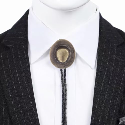 Image of Cowboy Bolo Tie for Men, Vintage Cow Skull Bolo Tie Necklace Native American Necktie for Men Women