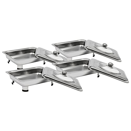 Chafing dishes chauffe-aliments de buffet rectangulaires en inox lot de 4 - 6