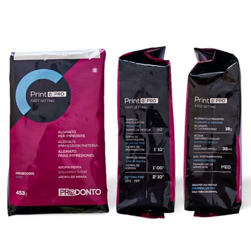 Alginato Dental de Fraguado Rápido 453 g | Material de Impresión Profesional Preciso y Extra Elástico | Sabor Menta, Color Lavanda, Certificado CE, Uso Clínico en Odontología