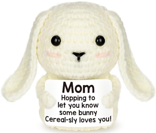 Mini Birthday Gifts for Mom from Daughter Son Cute Handmade Positive Crochet Bunny for Stepmother...