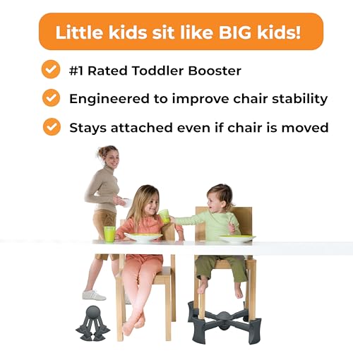 Image of KABOOST Booster Seat for Kitchen Chair, Charcoal - Goes Under The Chair - Portable Booster for Toddlers and Grown Ups