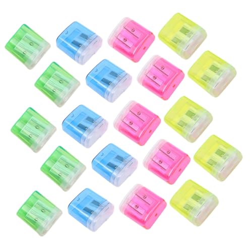 HOMSFOU 48 Piezas Sacapuntas lapices manual afiladores de lápiz material de oficina afiladores de mano portátiles suministros de oficina el plastico