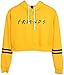 PANOZON Femme Pull Court Friends Sweat à Capuche des Amis Sweater Haute Taille Série Télévision(M,5- Jaune)