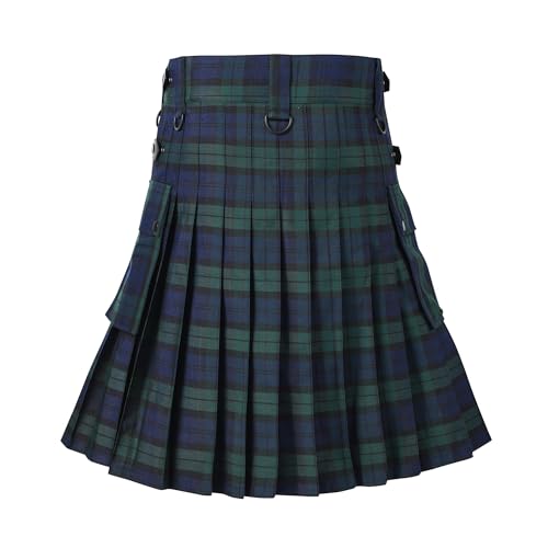 Tartan Utility Kilts for Men Tartan Kilt with Straps and Large Cargo Pockets4