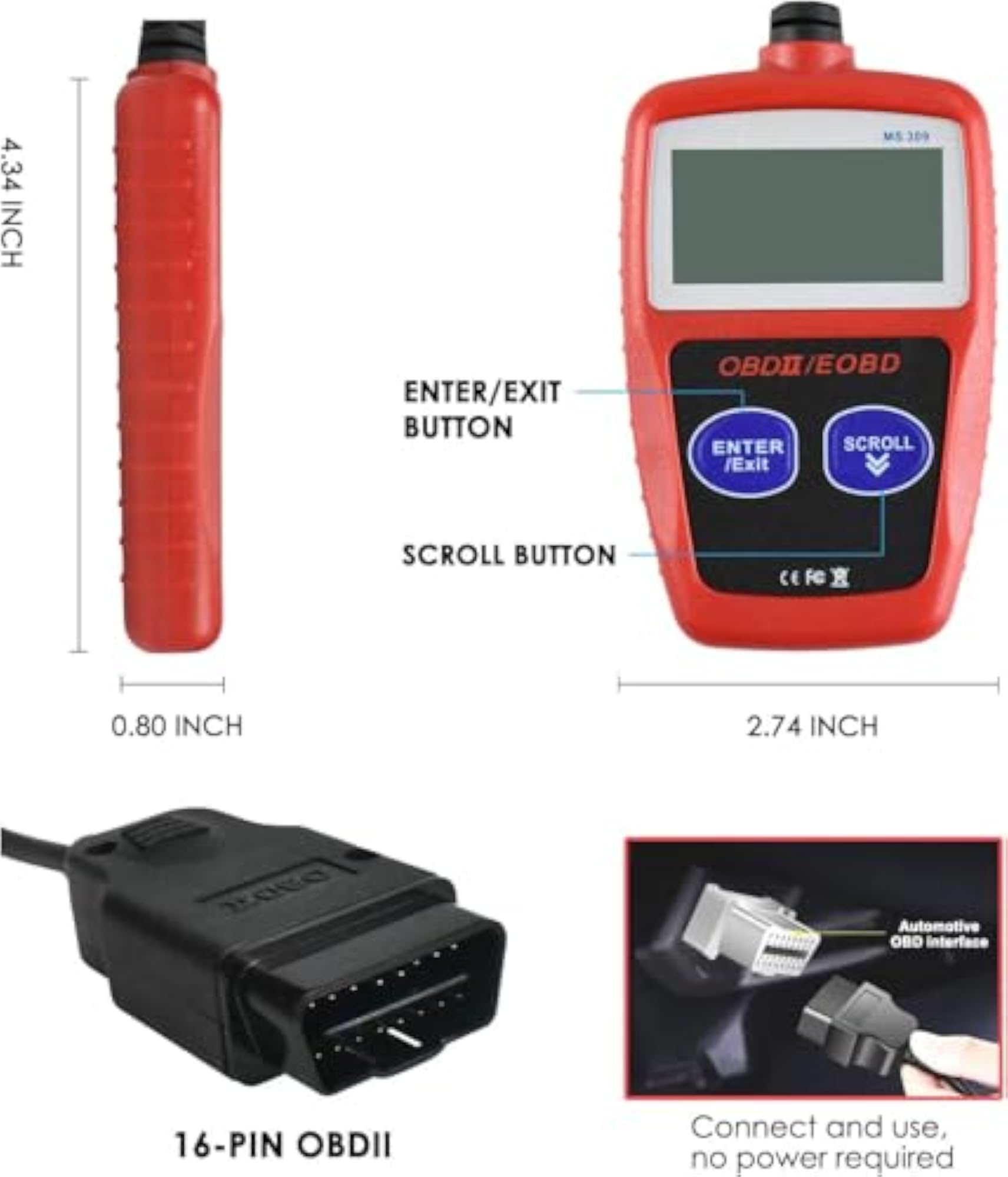 OBD2 Scanner for Car Engine Fault Diagnostics