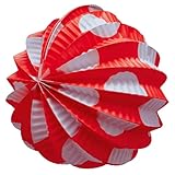 Farolillos de Feria | Pack de 12 Farolillos de Papel de Calidad, 22Cm de Diámetro y Armazón de Alambre, Listos para Usar | Decoración para Feria de Mayo | Rojos con Lunares Blancos | Nexum Market