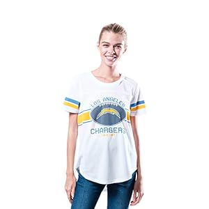 Ultra Game NFL Los Angeles Chargers Womenss Soft Mesh Jersey Varsity Tee Shirt, White, X-Large