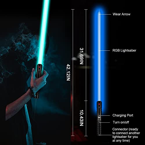 Cvcbser Fx Dueling Lightsaber Rgb 16 Colors Changeable Premium Aluminium Alloy Hilt Light Saber With 12 Mode Sound Force Lightsaber Toys (Black) #TOP3