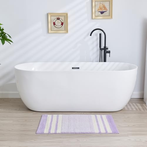 CozeCube Purple Striped 36"x24" Non Slip Washable Bath Mat by CozeCube - Used condition - Image 3
