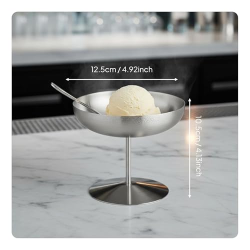 Copa de acero inoxidable de 250ml con forma en U plata para cafeterías 3