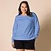 Amazon Essentials Women's Fleece Crewneck Long Sleeve Pullover Sweatshirt (Available in Plus Size), Blue, Medium