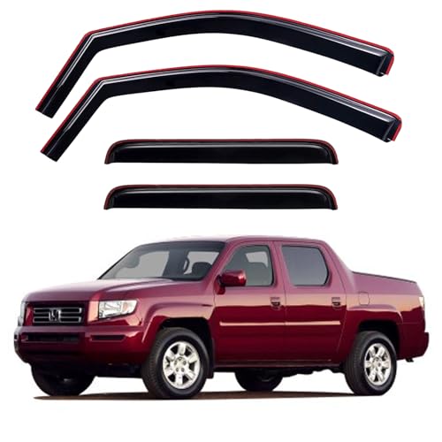 Image of in-Channel Window Visors Rain Guards Shield for 2006-2014 Honda Ridgeline, Window Vent Wind Deflectors Visors Shades for 06-14 Ridgeline