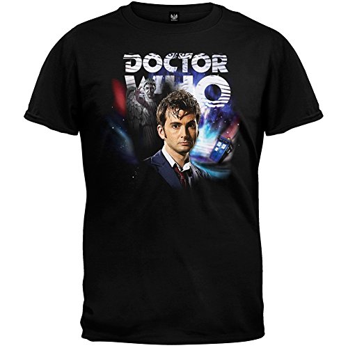Ripple Junction Doctor Who Doctor Who Tennant Collage Adult T-Shirt 2XL Black