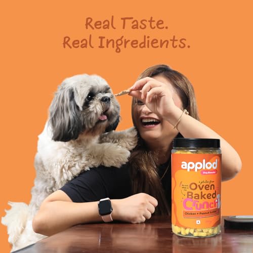 Image of Crunch-a-Licious Chicken & Peanut Butter Dog Biscuits for Puppies & Adult Dogs | Gluten-Free Crunchy Treats Made with Real Chicken Protein | Healthy Training & Reward Snacks | 800g