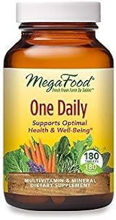MegaFood One Daily - Supports Overall Health - Multivitamin with B Vitamins and Food Blend - Gluten-Free, Vegetarian, and Made without Dairy - 180 Tabs